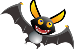 halloween denevér rajz színes
