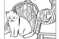 Halloween színező tök macska szellem