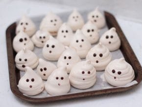 szellem habcsók, halloweeni süti